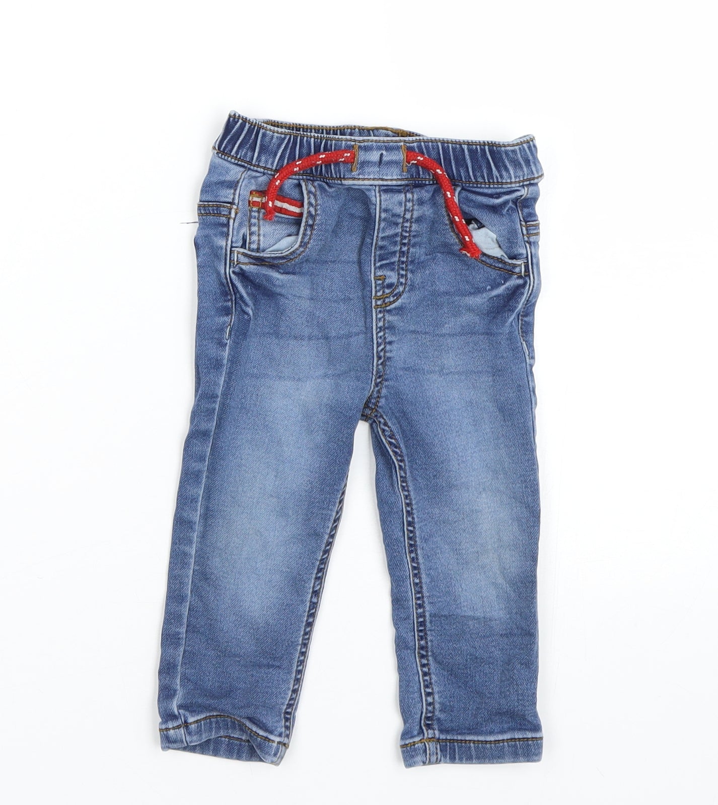 Nutmeg Boys Blue  Denim Capri Jeans Size 9-12 Months