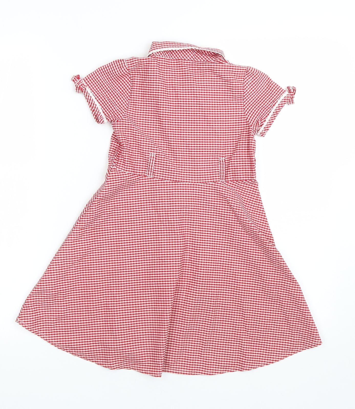 TU Girls Red Check  Shirt Dress  Size 4 Years  - School uniform