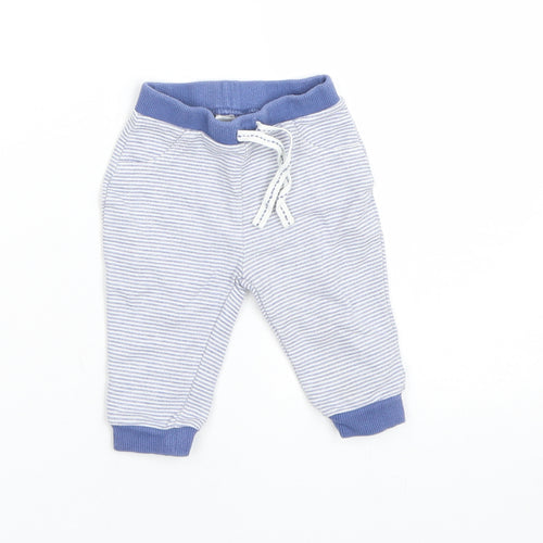 Matalan Boys Blue Striped  Sweatpants Trousers Size 3-6 Months
