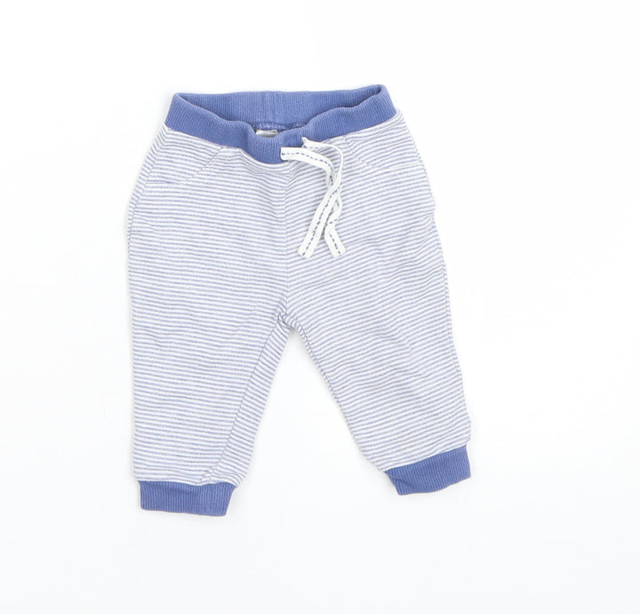 Matalan Boys Blue Striped Sweatpants Trousers Size 3-6 Months
