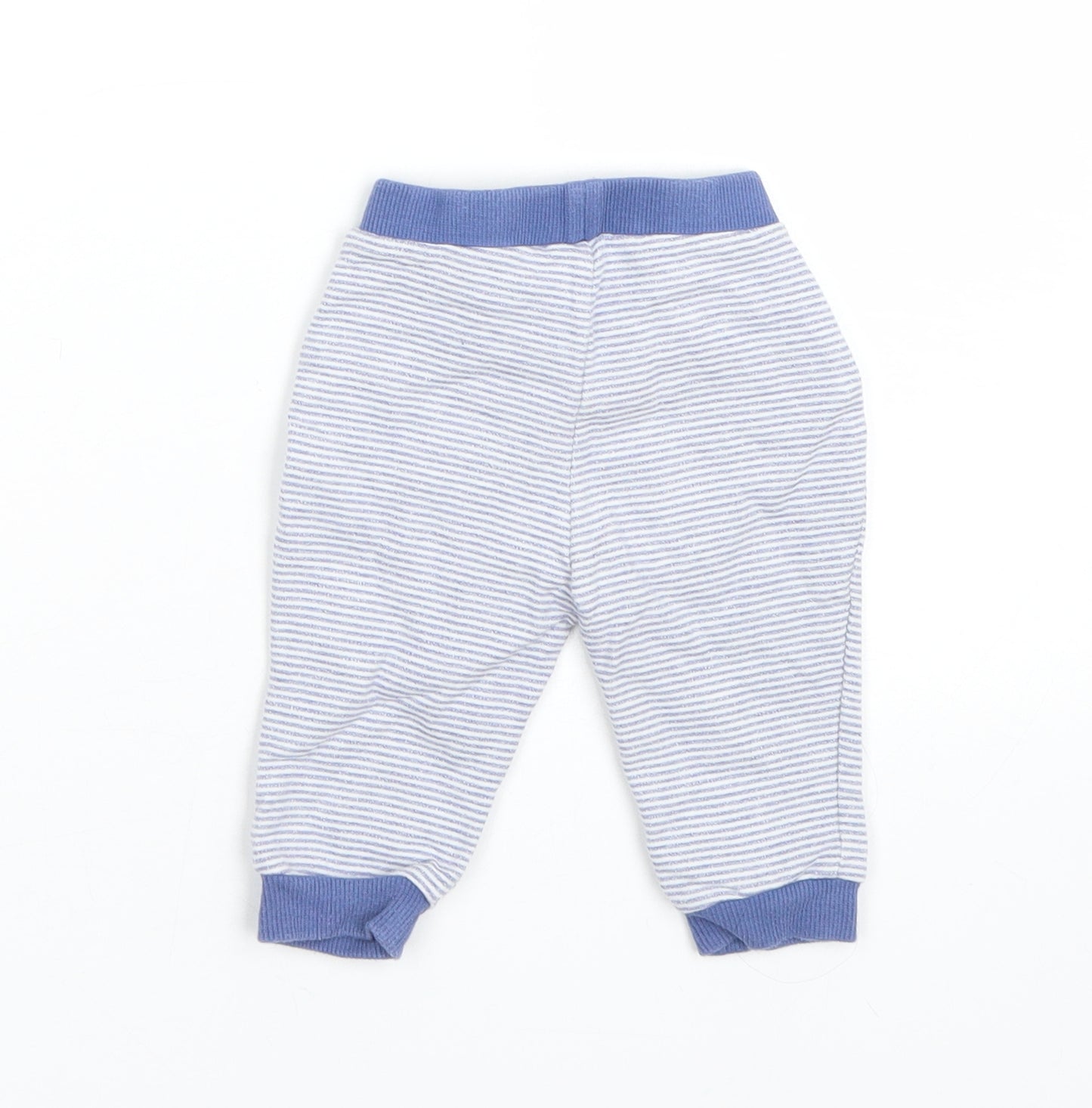 Matalan Boys Blue Striped  Sweatpants Trousers Size 3-6 Months