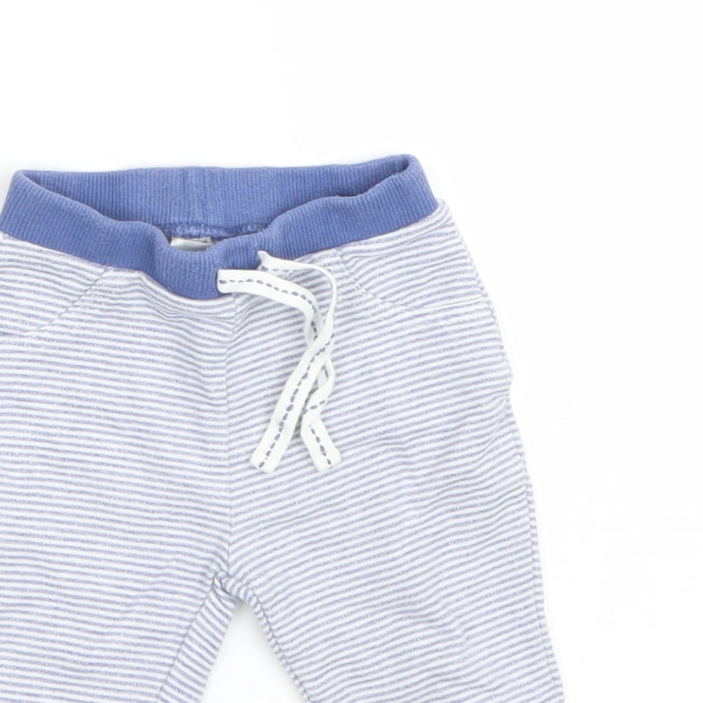 Matalan Boys Blue Striped  Sweatpants Trousers Size 3-6 Months