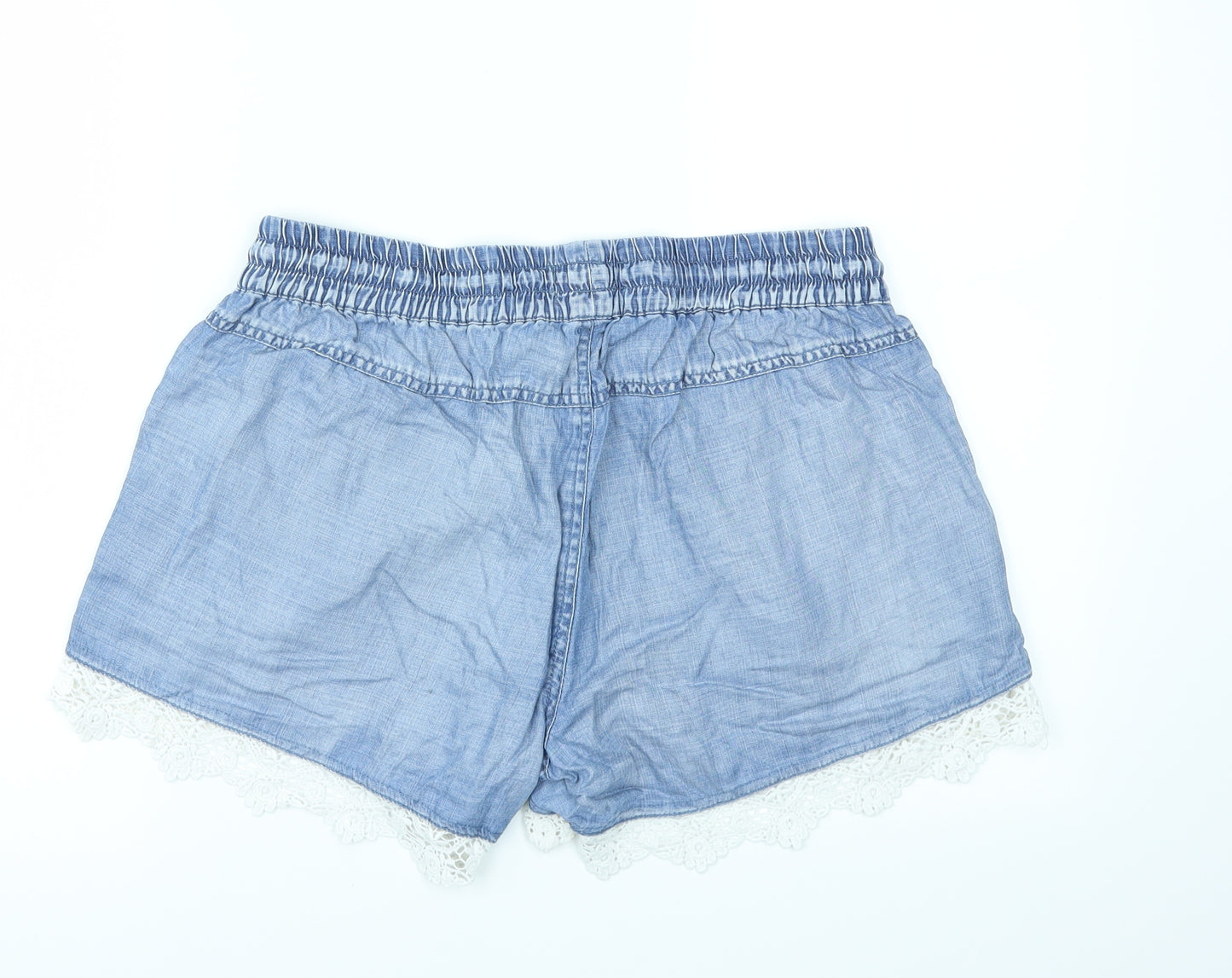 mama licious Womens Blue   Cut-Off Shorts Size L - stretch waistband
