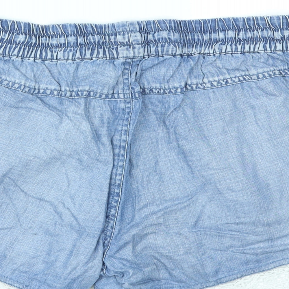 mama licious Womens Blue   Cut-Off Shorts Size L - stretch waistband