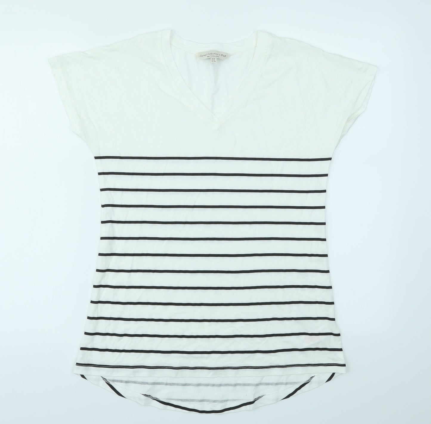 F&F Womens Multicoloured Striped  Basic T-Shirt Size 10