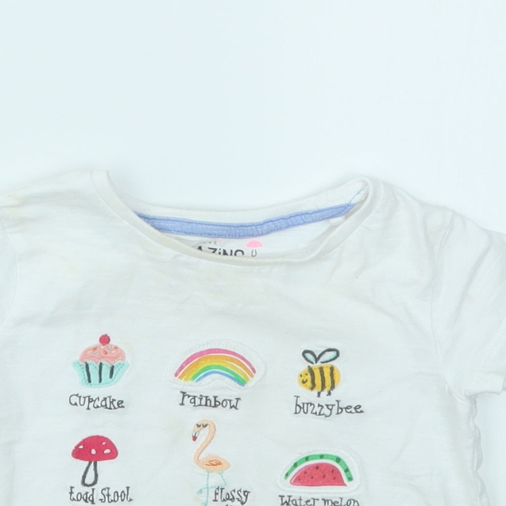 NEXT Girls White Geometric  Basic T-Shirt Size 18-24 Months
