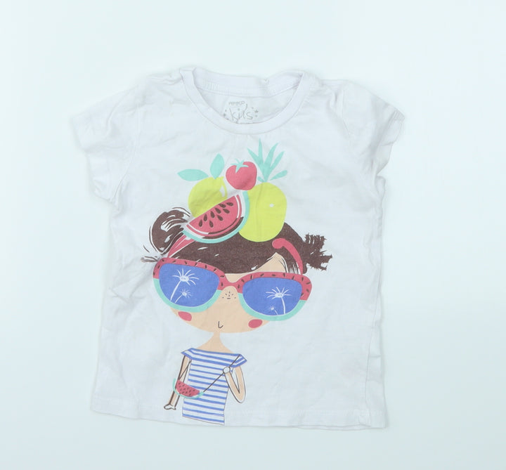 PEP &CO Girls Multicoloured   Basic T-Shirt Size 2-3 Years