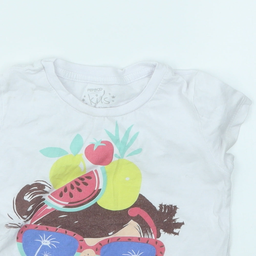 PEP &CO Girls Multicoloured   Basic T-Shirt Size 2-3 Years