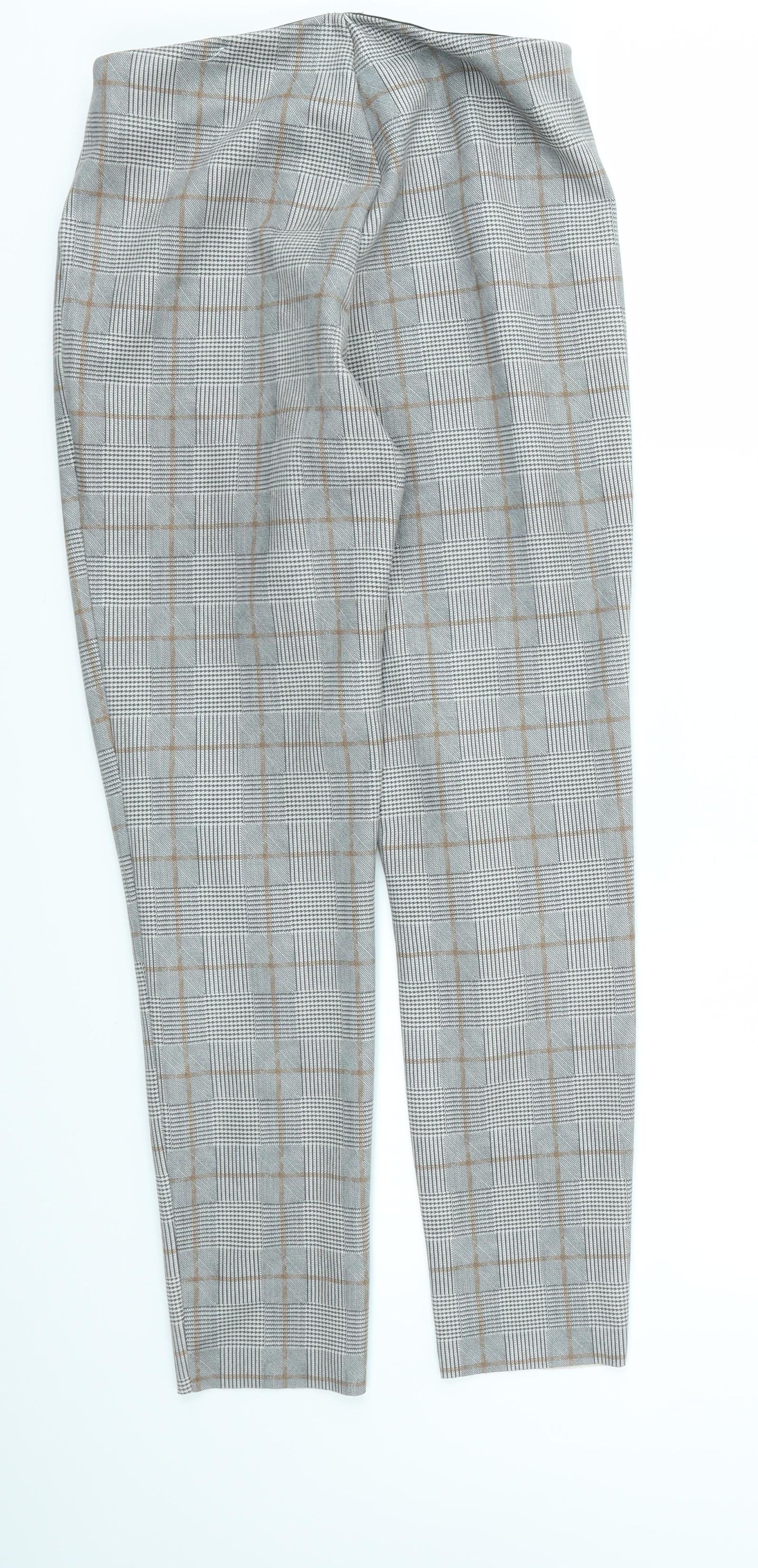 Zara Womens Multicoloured Check  Jegging Trousers Size S L28 in - stretch waistband