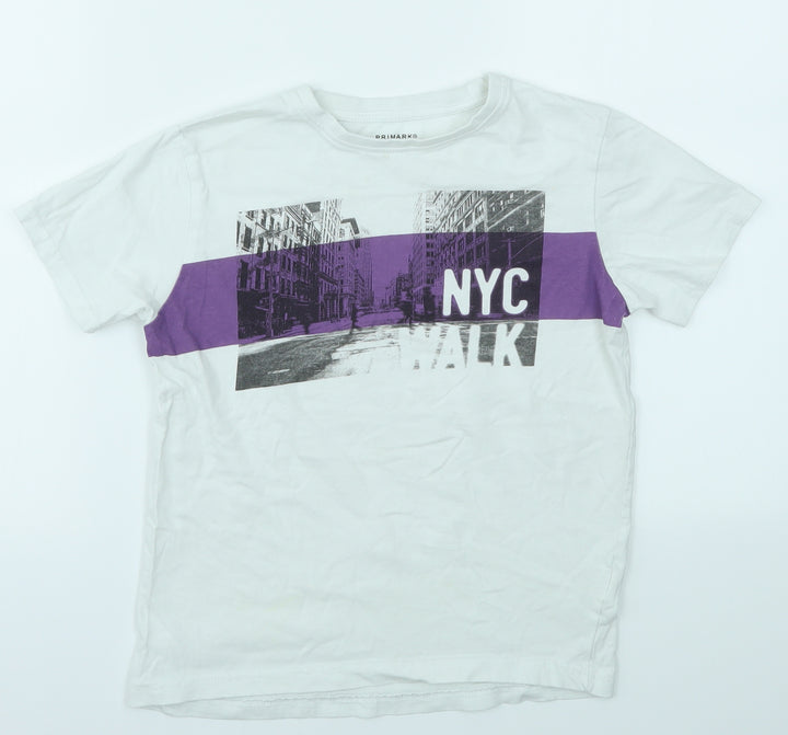 Primark Boys White Basic T-Shirt Size 9-10 Years