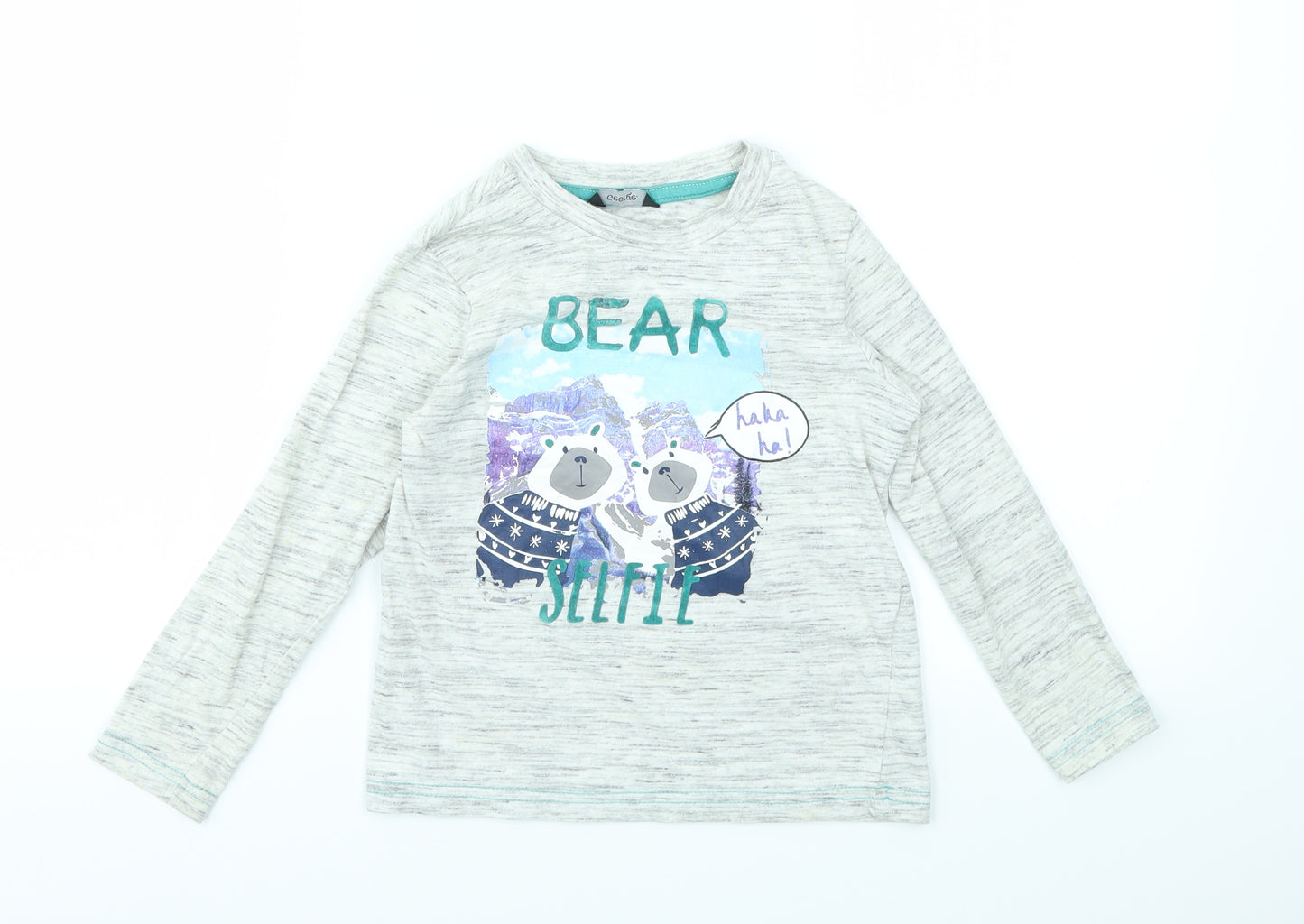 F&F Boys Grey Animal Print  Basic T-Shirt Size 4-5 Years