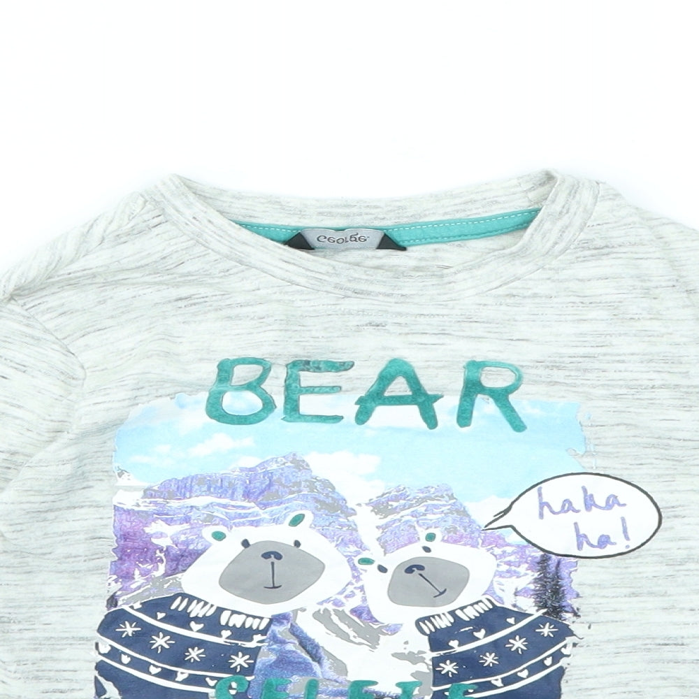 F&F Boys Grey Animal Print  Basic T-Shirt Size 4-5 Years