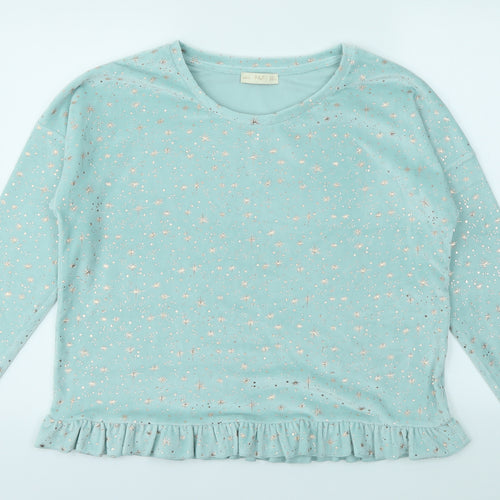 F&F Womens Blue Argyle/Diamond  Pullover Jumper Size 12