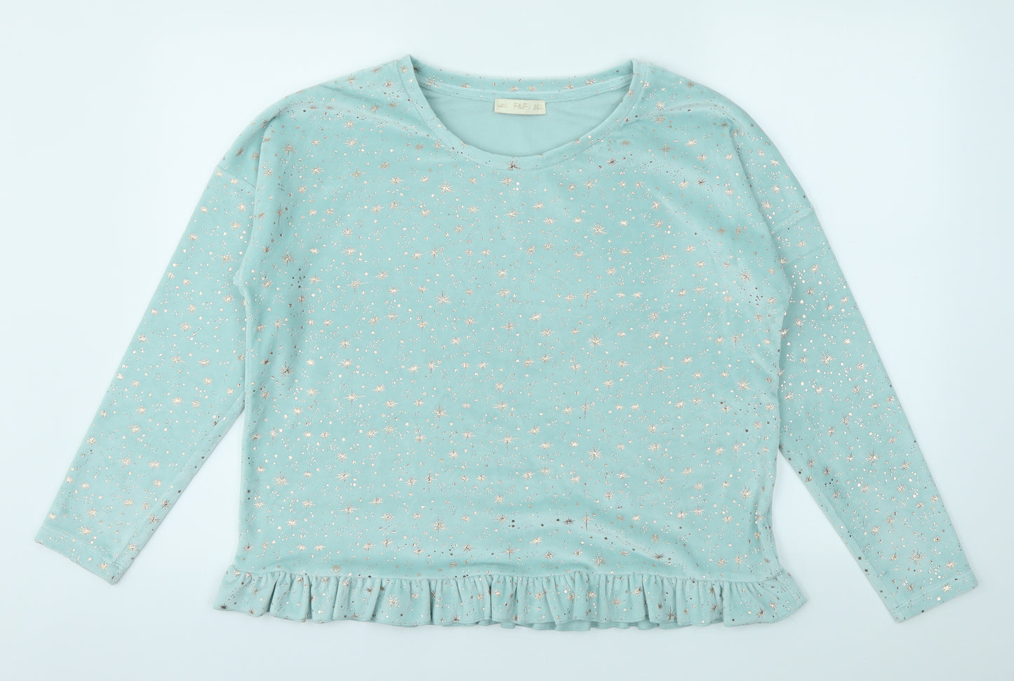 F&F Womens Blue Argyle/Diamond  Pullover Jumper Size 12