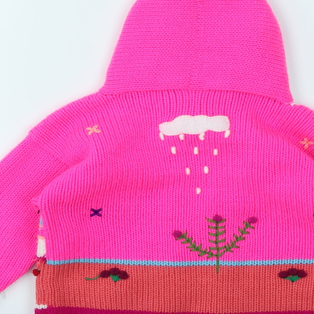 Preworn Girls Multicoloured Geometric  Cardigan Jumper Size 4 Years