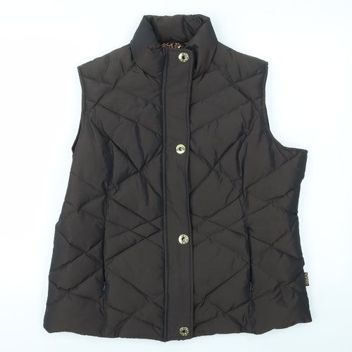 M&S Womens Brown Houndstooth  Gilet Coat Size L