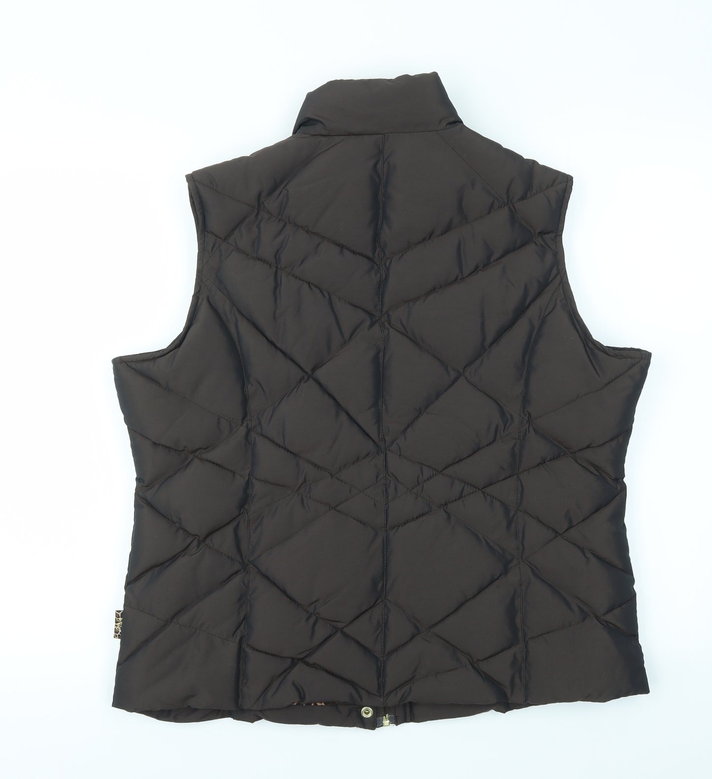 M&S Womens Brown Houndstooth  Gilet Coat Size L