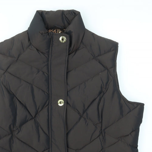 M&S Womens Brown Houndstooth  Gilet Coat Size L