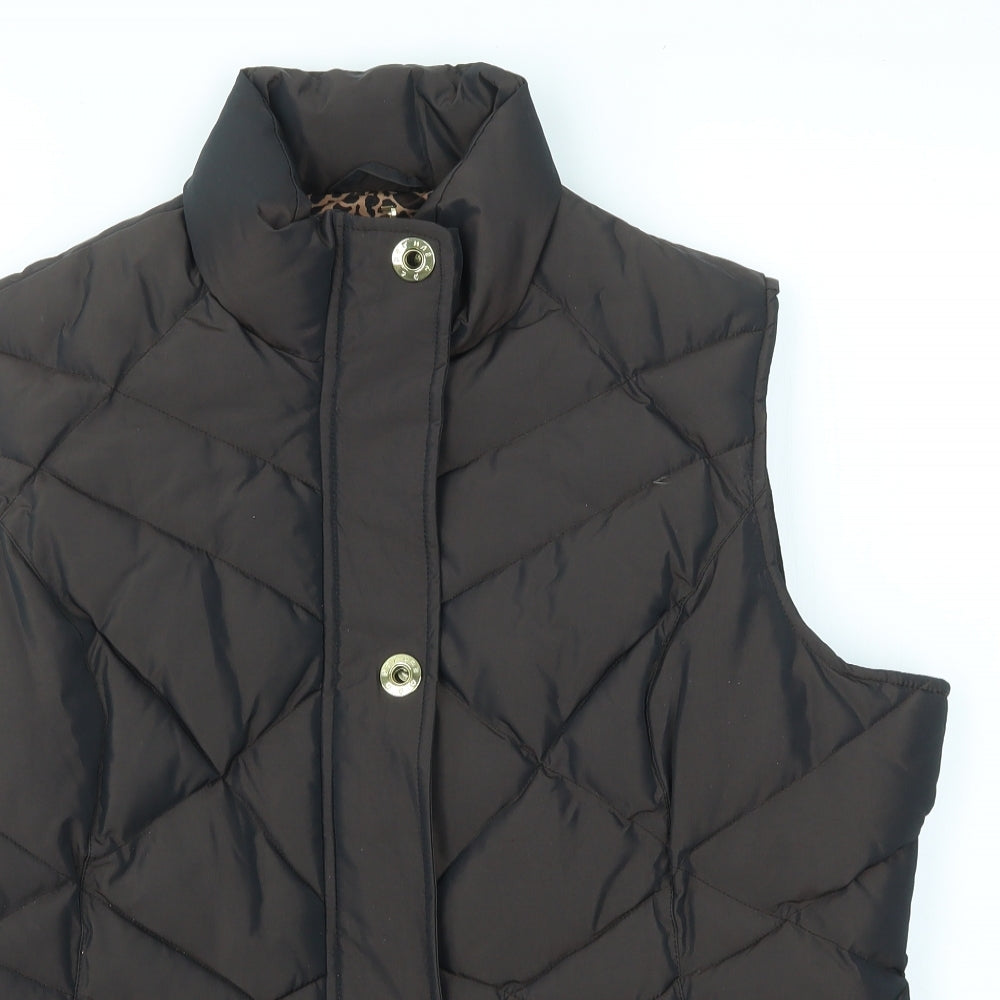 M&S Womens Brown Houndstooth  Gilet Coat Size L