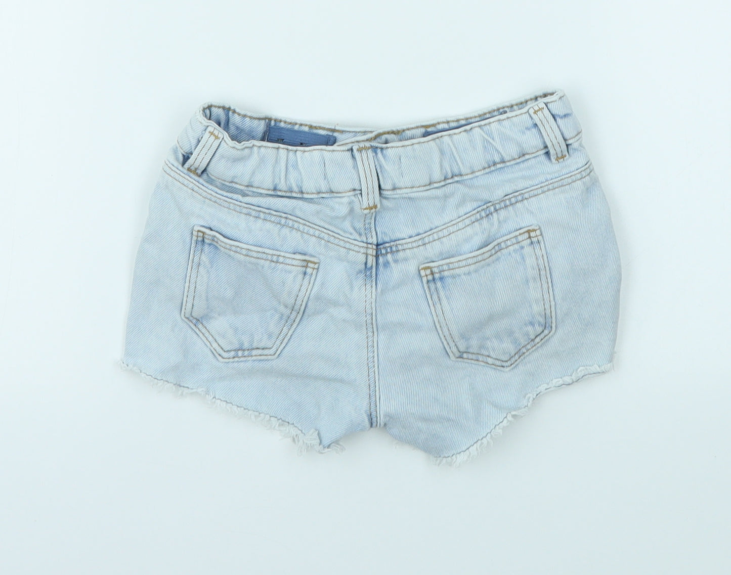 M&S Girls Blue   Cut-Off Shorts Size 3-4 Years
