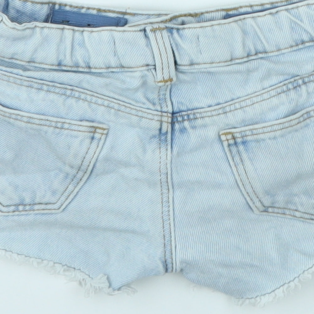 M&S Girls Blue   Cut-Off Shorts Size 3-4 Years