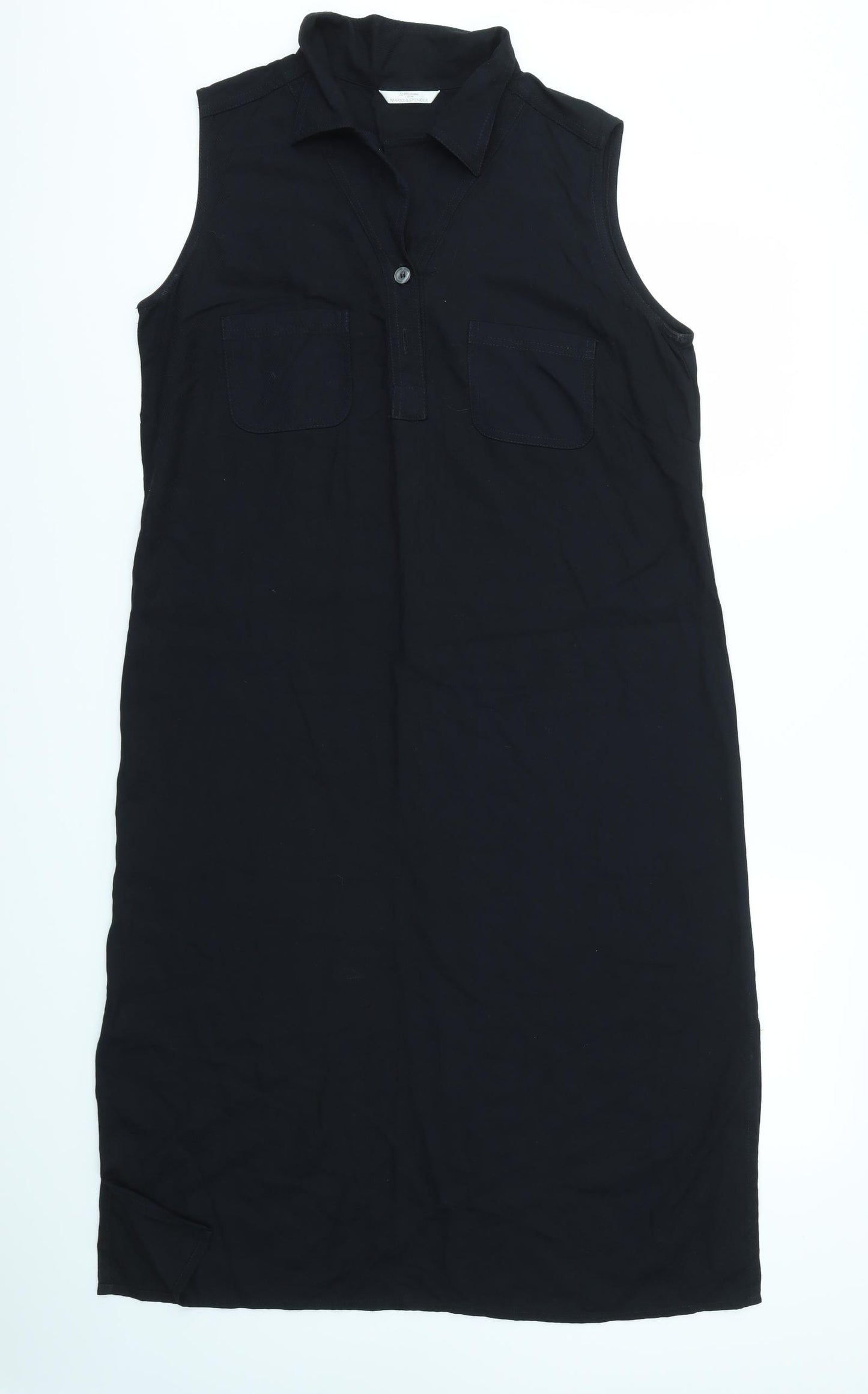 M&S Womens Black Houndstooth  Fit & Flare  Size 16