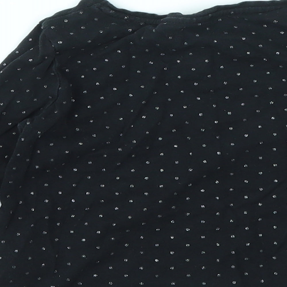 NEXT Girls Black Polka Dot  Basic T-Shirt Size 2-3 Years
