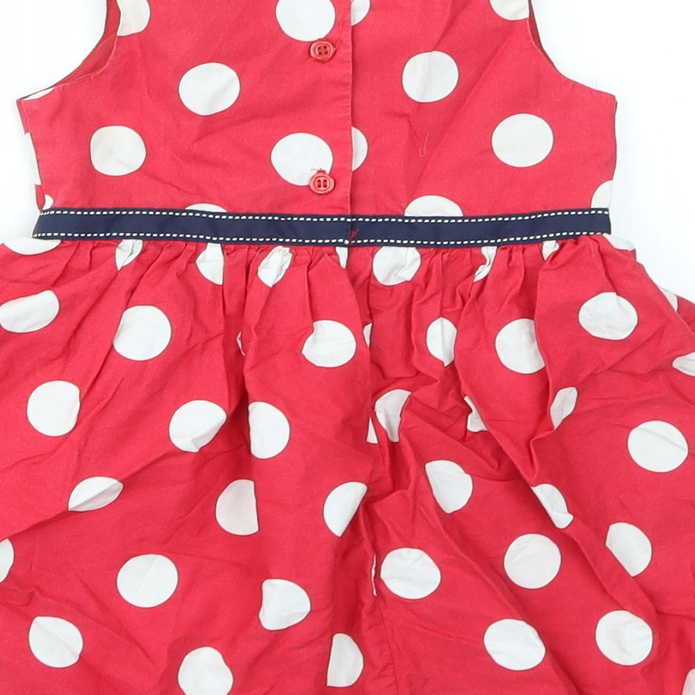 F&F Girls Red Spotted  Fit & Flare  Size 2-3 Years