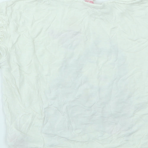 MISS EVIE Girls Silver Geometric  Basic T-Shirt Size 6-7 Years