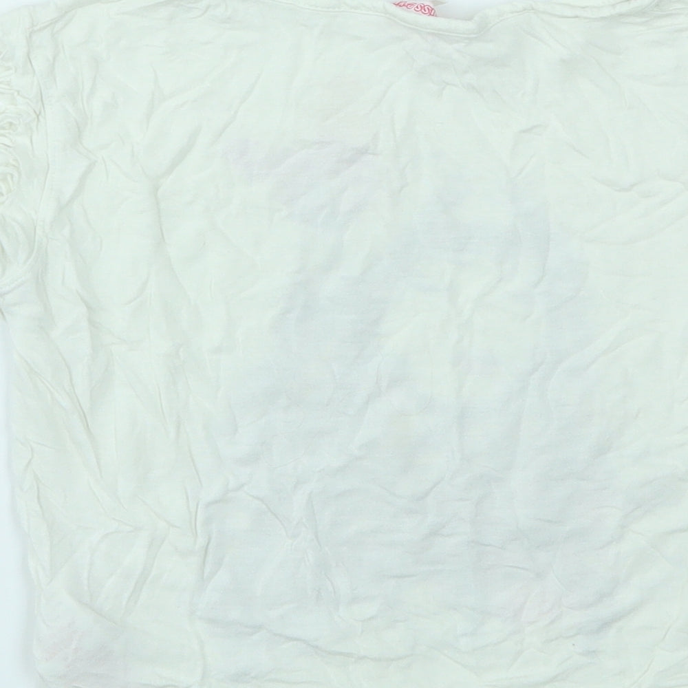 MISS EVIE Girls Silver Geometric  Basic T-Shirt Size 6-7 Years