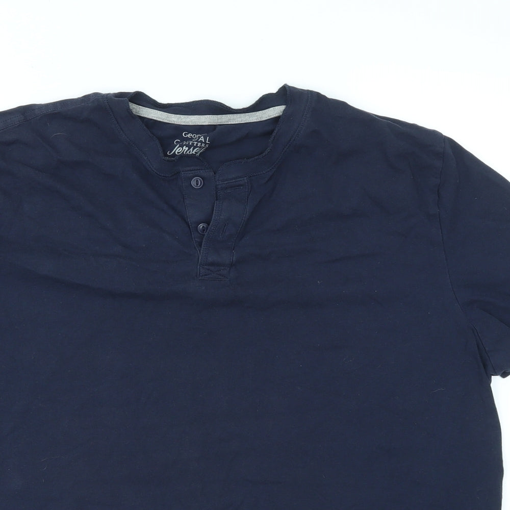 George Mens Blue Houndstooth   T-Shirt Size XL