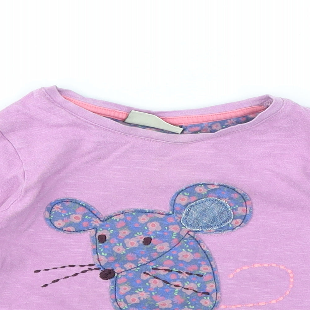 NEXT Girls Purple Animal Print  Basic T-Shirt Size 2-3 Years