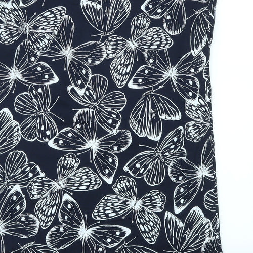 F&F Womens Blue Animal Print  Basic T-Shirt Size 8