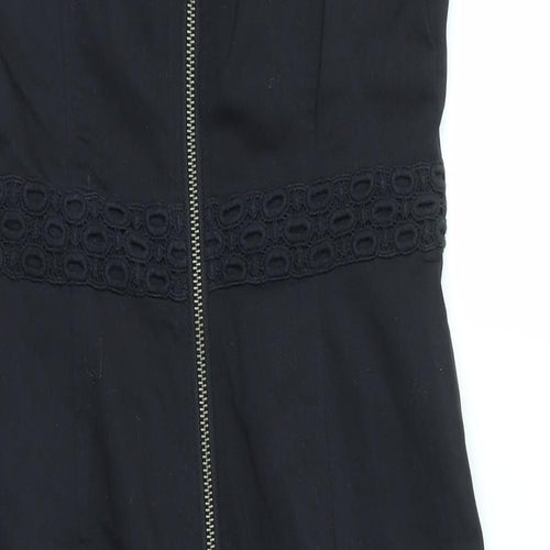Nougat London Womens Black Houndstooth  A-Line  Size XS