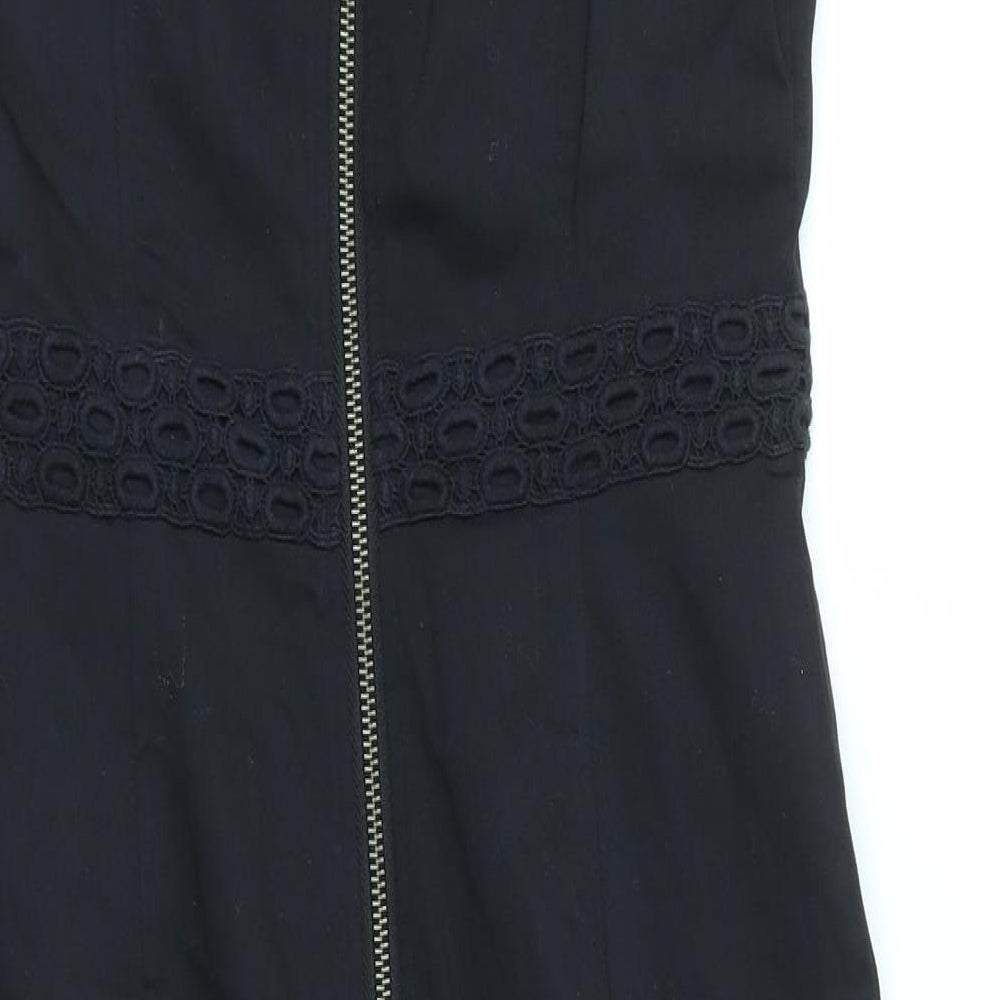 Nougat London Womens Black Houndstooth  A-Line  Size XS