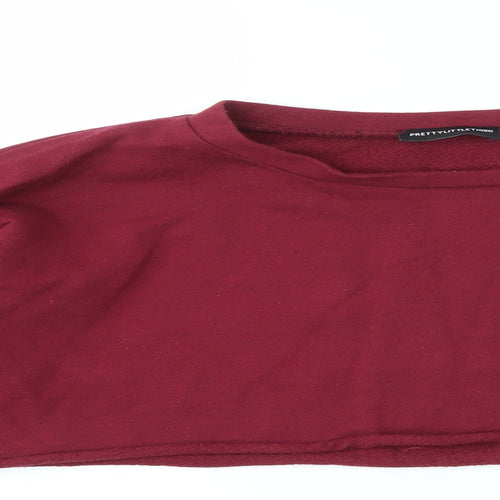 PRETTY LITLE THING  Womens Purple   Henley Sweatshirt Size 8