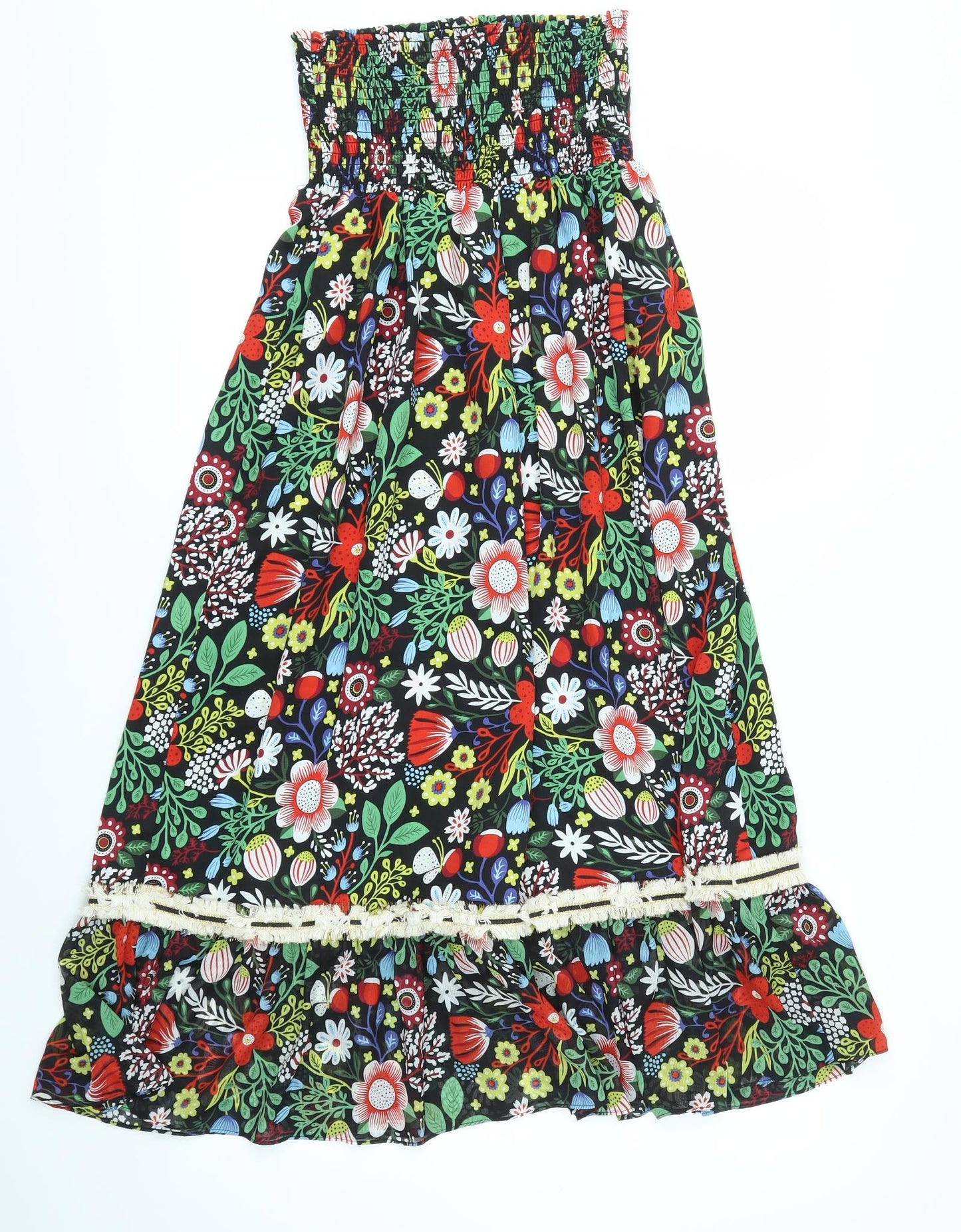 Traffic People Womens Multicoloured Floral  Flare Skirt Size S  - stretch waistband