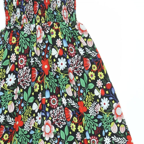 Traffic People Womens Multicoloured Floral  Flare Skirt Size S  - stretch waistband