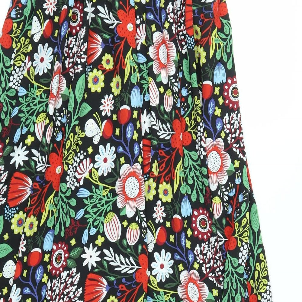 Traffic People Womens Multicoloured Floral  Flare Skirt Size S  - stretch waistband