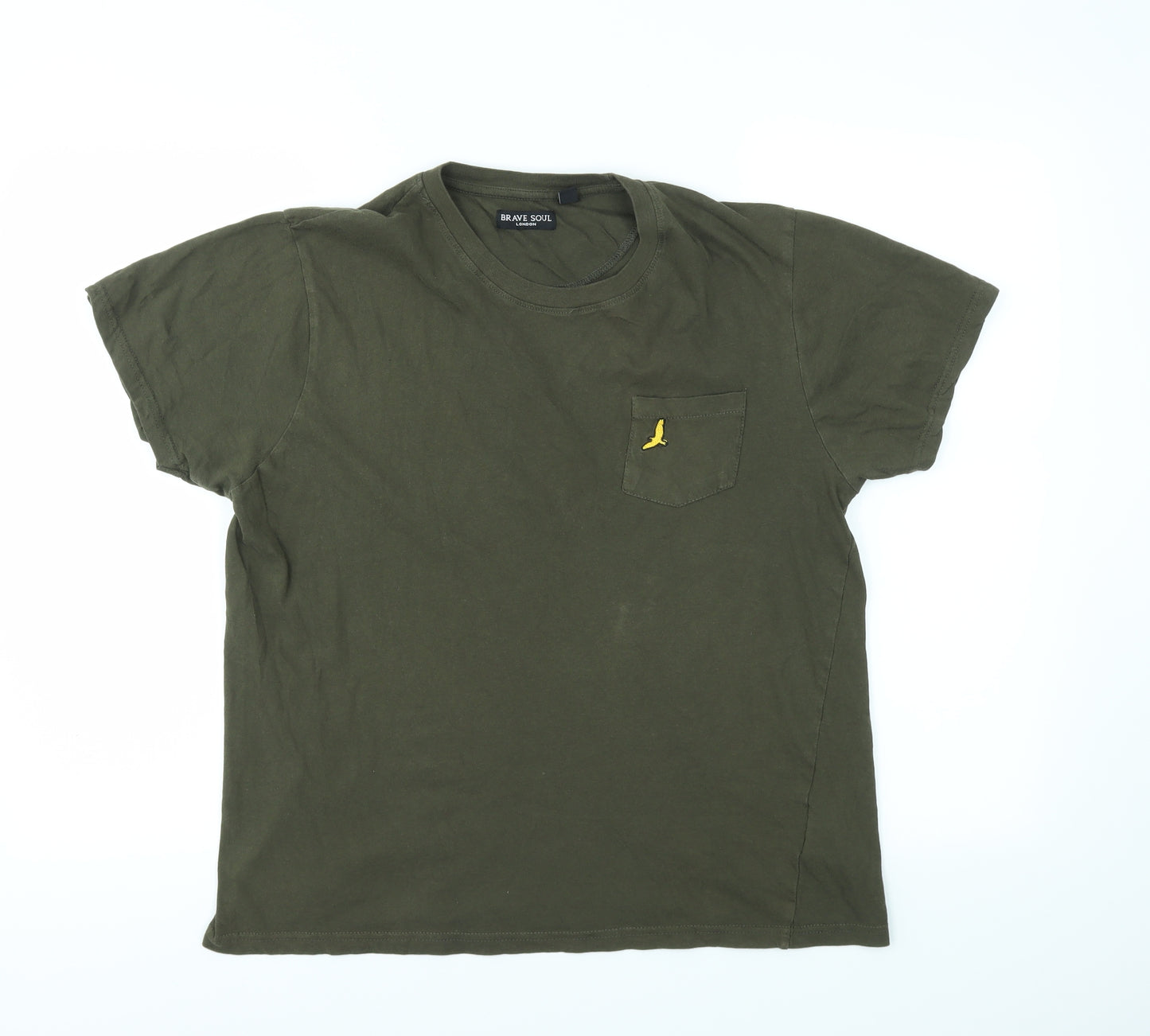Brave Soul Mens Green    T-Shirt Size L