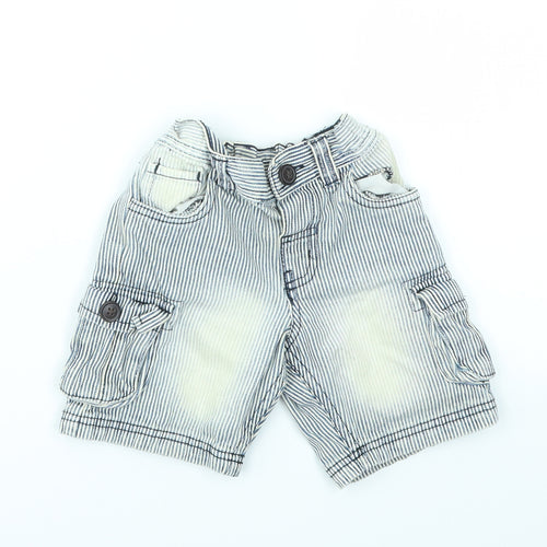 urban rascals Girls Blue Striped  Cut-Off Shorts Size 3 Years