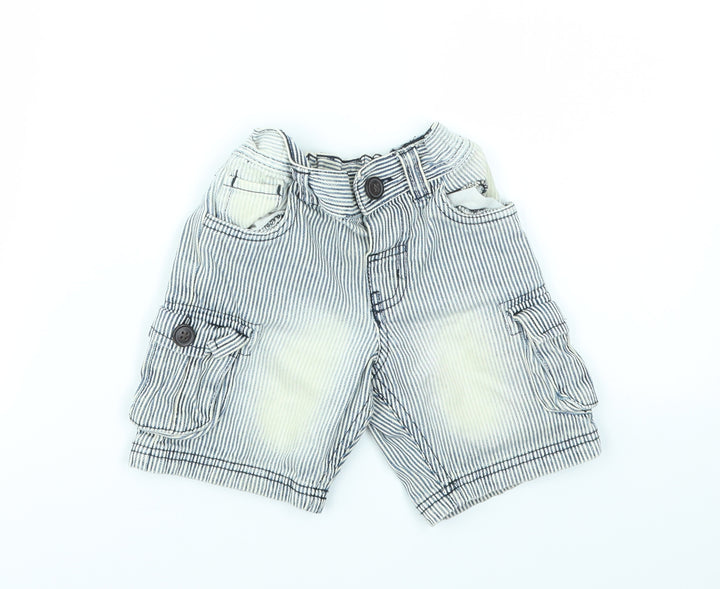urban rascals Girls Blue Striped  Cut-Off Shorts Size 3 Years