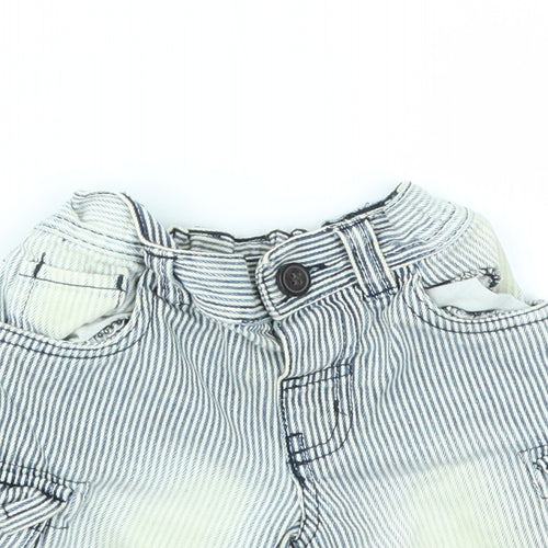 urban rascals Girls Blue Striped  Cut-Off Shorts Size 3 Years