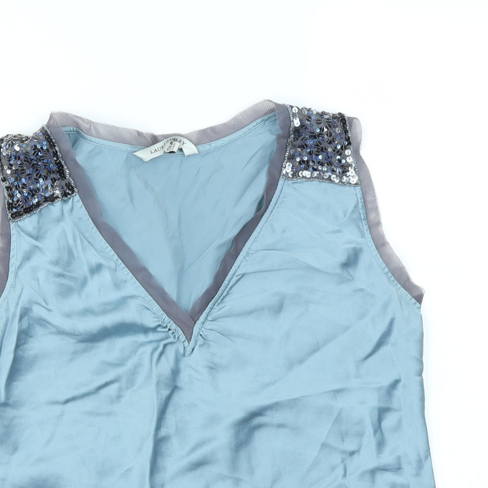 Laura Ashley Womens Blue   Basic Blouse Size 14