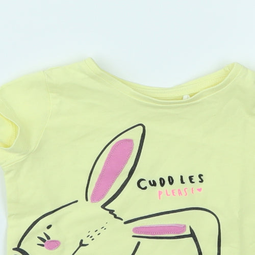 MINI CLUB  Girls Yellow Geometric  Basic T-Shirt Size 9-12 Months