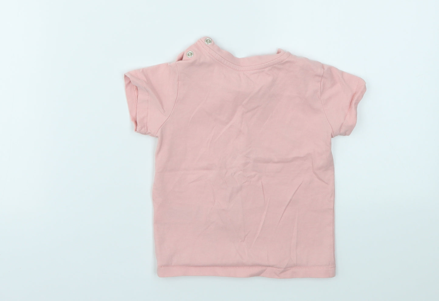 M&S Girls Pink   Basic T-Shirt Size 9-12 Months
