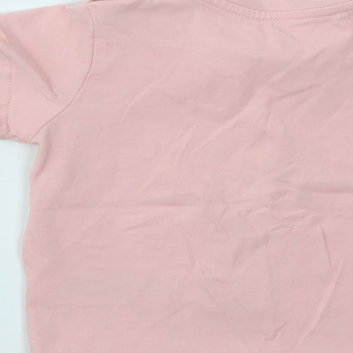 M&S Girls Pink   Basic T-Shirt Size 9-12 Months