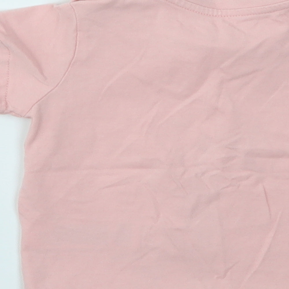 M&S Girls Pink   Basic T-Shirt Size 9-12 Months