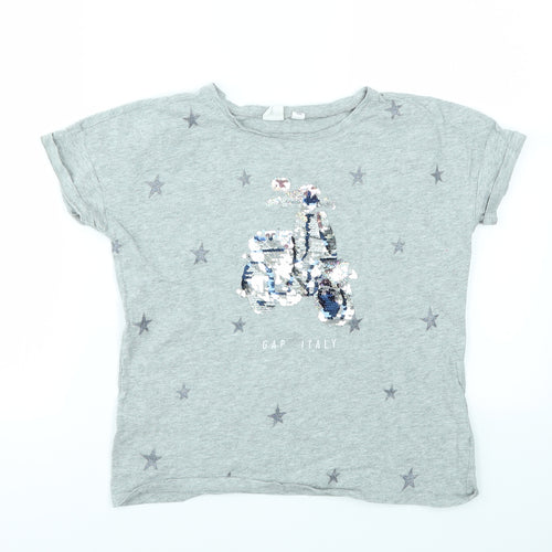 Gap Girls Grey Geometric  Basic T-Shirt Size L