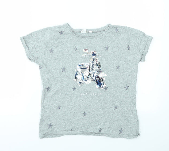 Gap Girls Grey Geometric  Basic T-Shirt Size L